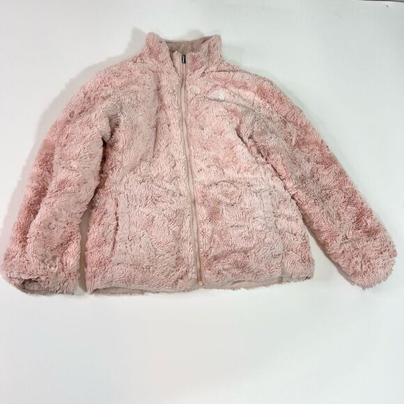 The North Face Jacket Girls youth Large Reversible Pink Zip Up Pockets Kids - Picture 1 of 12